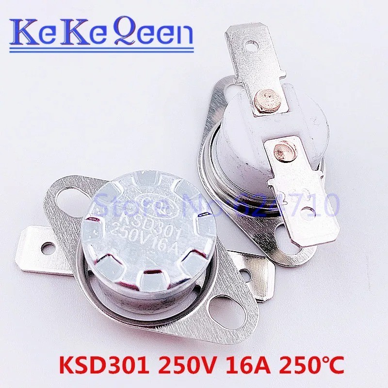 KSD301 Thermostat Temperature Switch 250V 16A Normally Closed Thermal Control