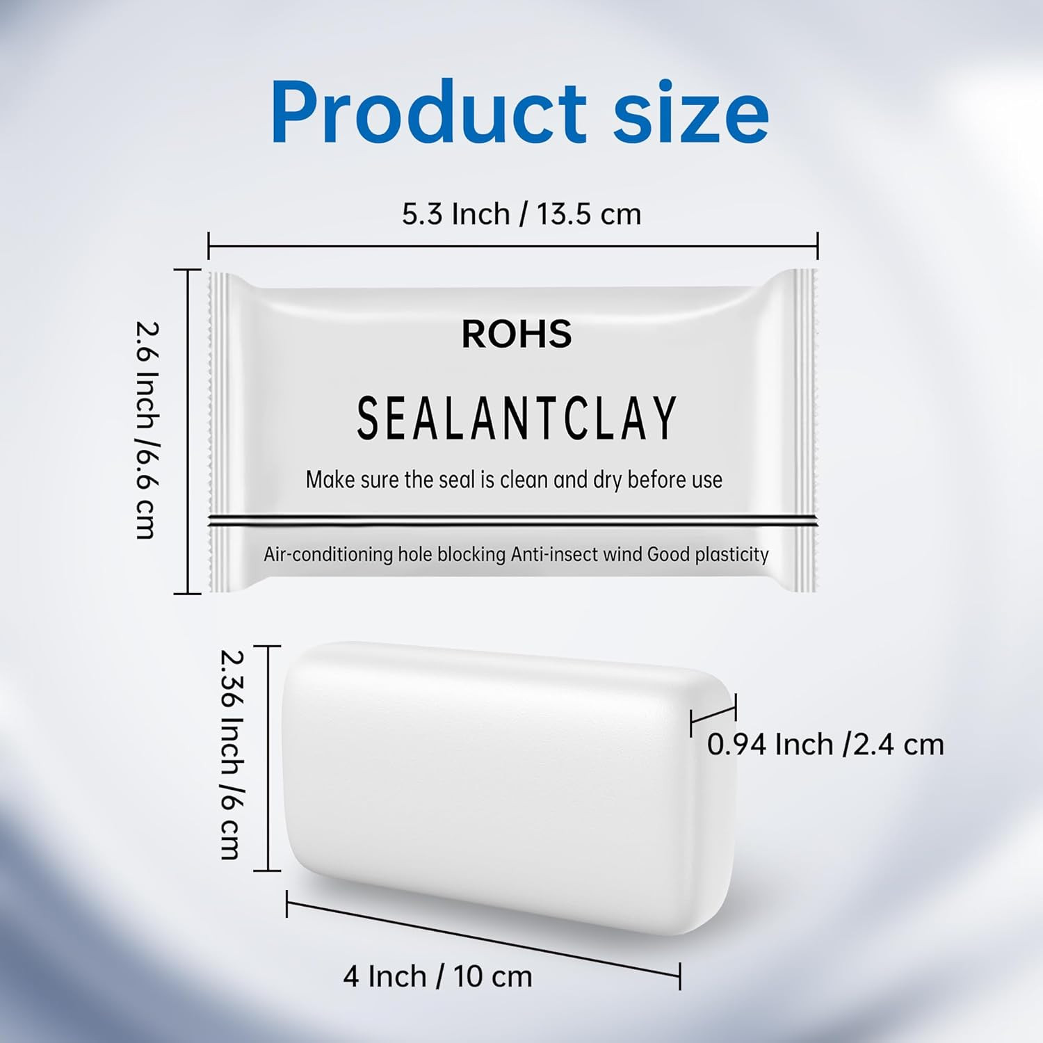 6 Pcs White Seal Putty,Waterproof Duct Seal Repair Sealing Clay & Moldable Silic