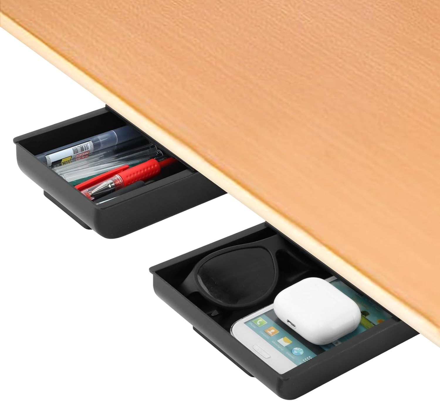 2 Pack Under Desk Drawer Organizer,Under Desk Drawer,Under Desk Storage Drawe…