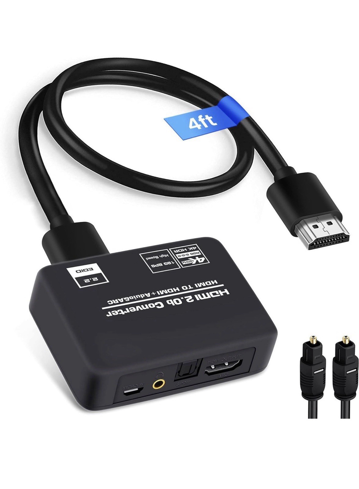 4K@60Hz HDMI 2.0b Audio Extractor Converter Adapter Splitter, HDMI eARC/ARC +…