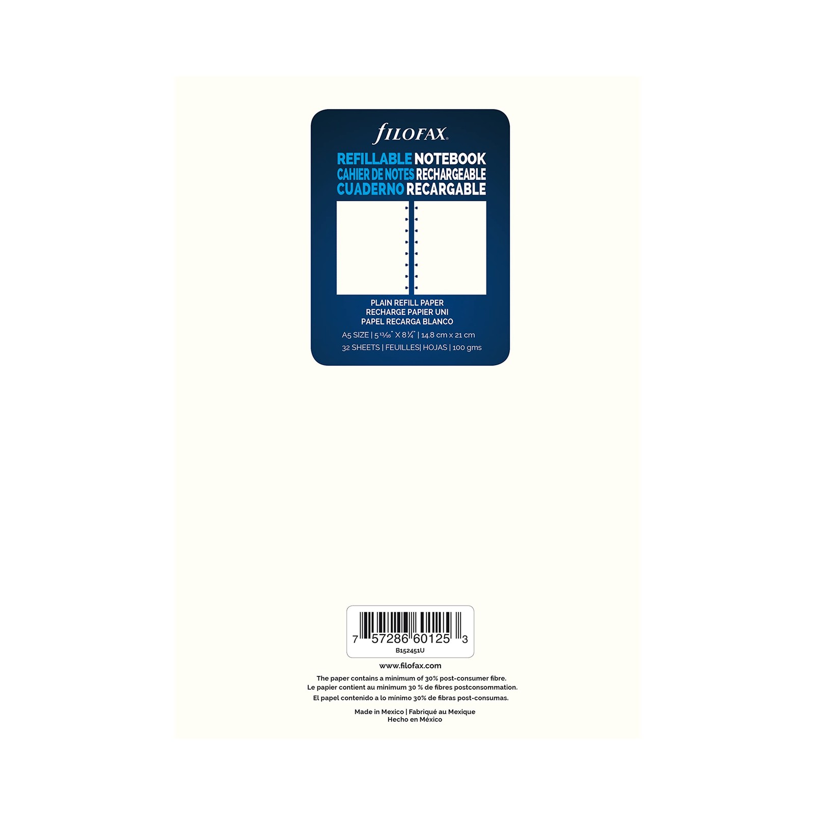 Notebooks A5 Plain Journal Refill 32 Cream Sheets Movable 8.25×5.81 Inch