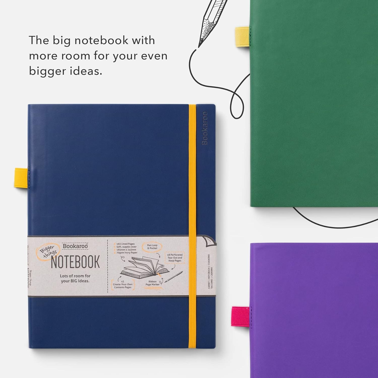 IF Bookaroo Bigger Things Notebook Journal – Purple