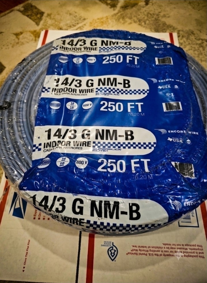 14/3 Wire NM-B/250 Ft. Solid 100% COPPER indoor With Ground
