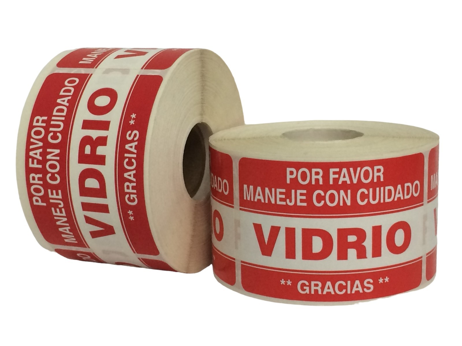 Spanish Labels – Vidrio 2×3 Glass Fragile Stickers 500 Each, 1-60 Rolls