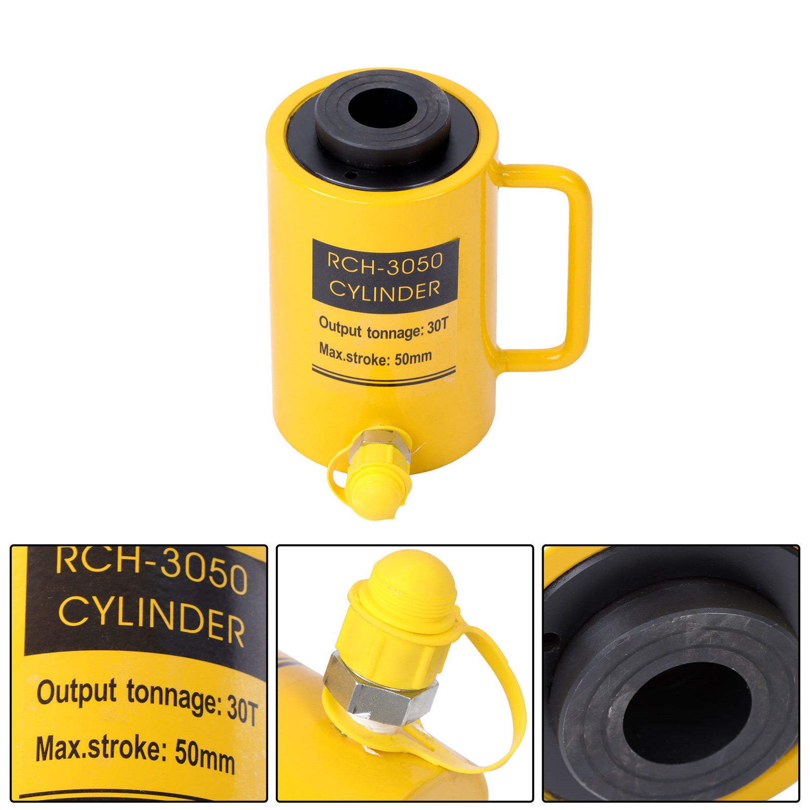 LABLT 30T Hydraulic Hollow Ram Cylinder 2″/50mm Stroke Working Single Acting