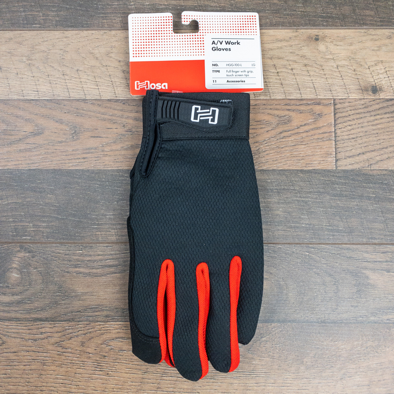 A/V Work Gloves Hosa HGG-100 w/Touch screen synthetic leather tips Choose Size