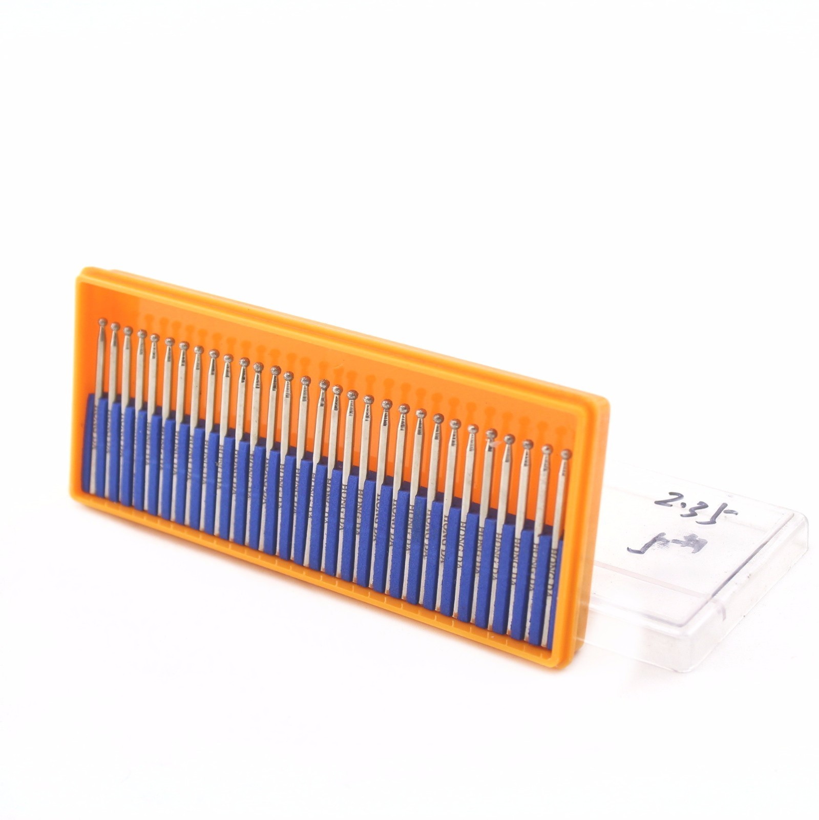 2.5mm Round Ball Diamond Grinding Bits Tipped Burrs Shank 2.35mm3/32″ for Stone