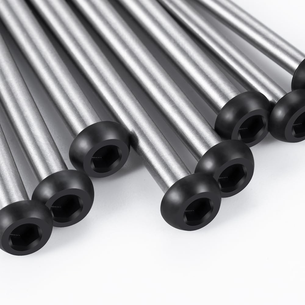 Polished Steel LockNut Threaded Hinge Pins Set For 1/10 Traxxas Slash 2WD