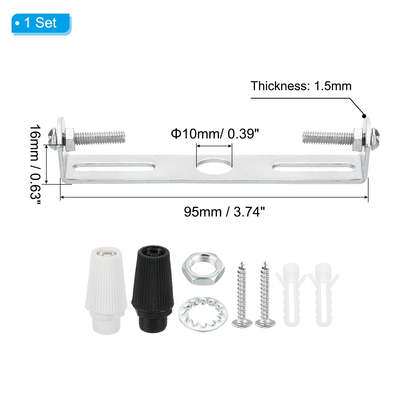 PATIKIL 95mm Ceiling Light Plate Kit, 1 Set Fixture 95mm, Silver