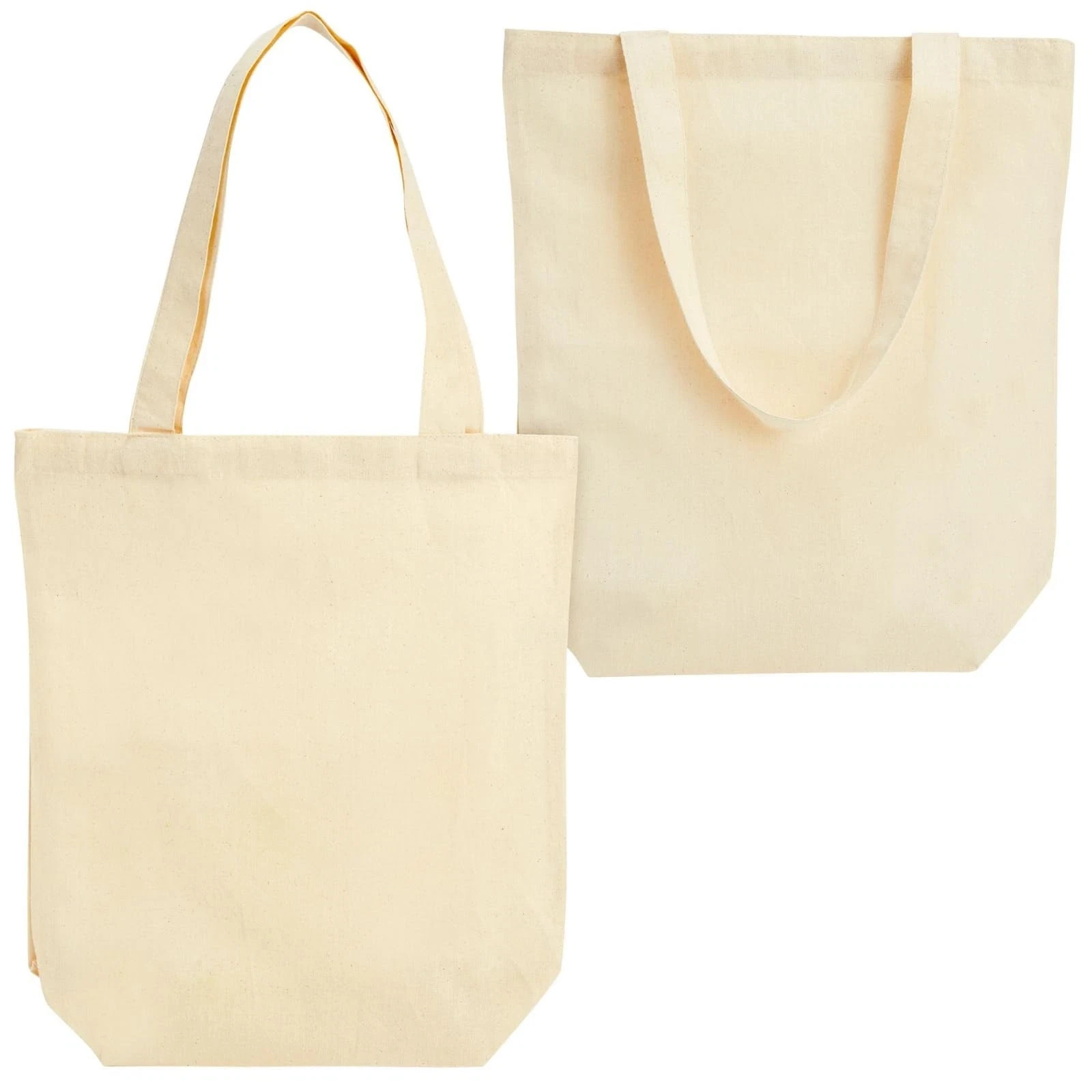 Juvale 24-Pack Blank Cotton Canvas Tote Bags Bulk – 13 x 11.5 Inches, Beige