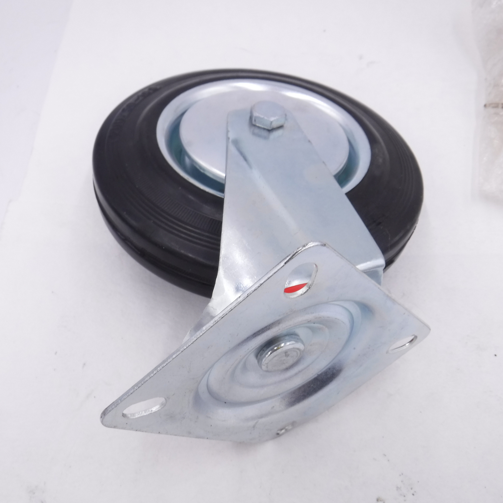 8″x 2″ H D Rubber on Steel Swivel Caster (H-5) 9-1/4″ OAH 4-1/4″W X 5-1/4″L Plat