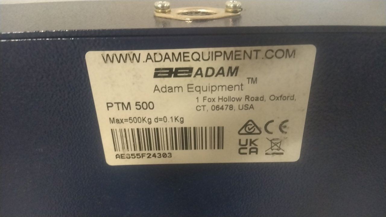 Adam Equipment PTM 500 1,100 Lb Weight Capacity 12VDC Platform Floor Scale