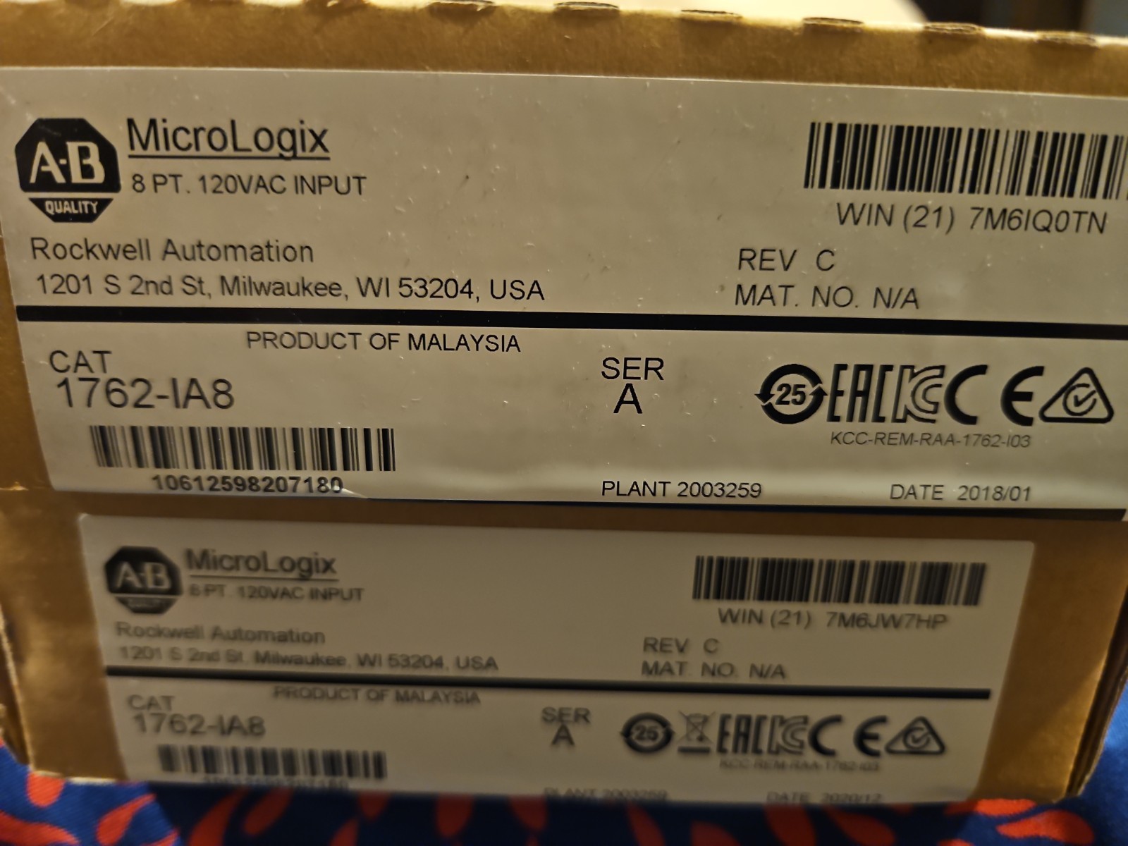 New Factory Sealed AB 1762-IA8 MicroLogix 8 Pt Digital Input Module 1762IA8