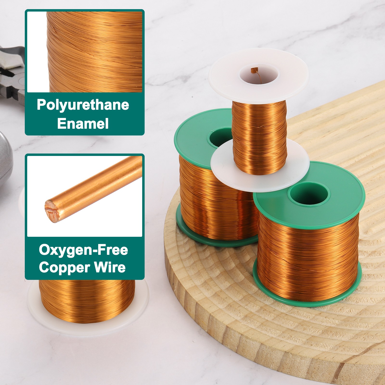 30 AWG Magnet Wire, 2 OZ Magnetic Coil Wire, 180C(356F)