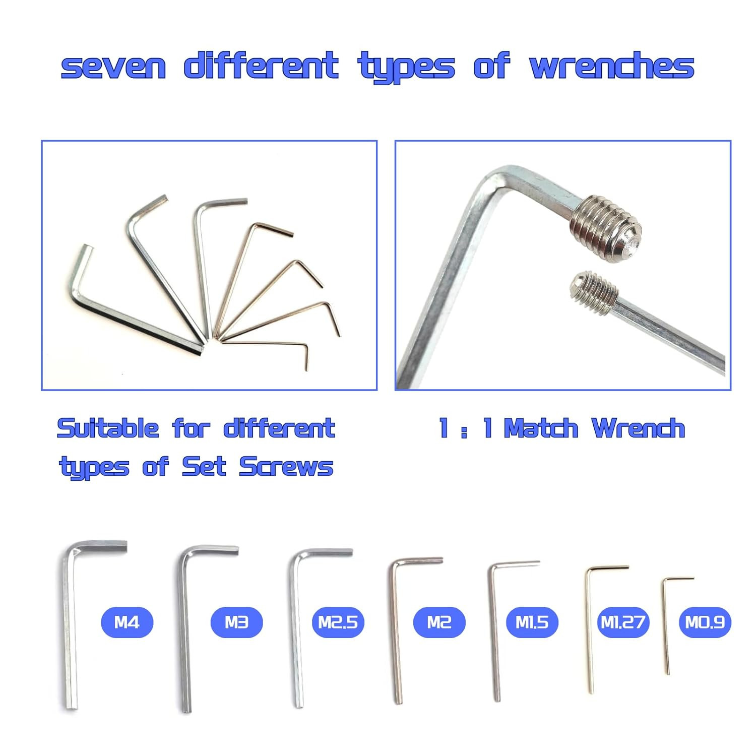 68 Pcs 24 Sizes Set Screw Assortment Kit, Metric Hex Socket Grub Screws, 304