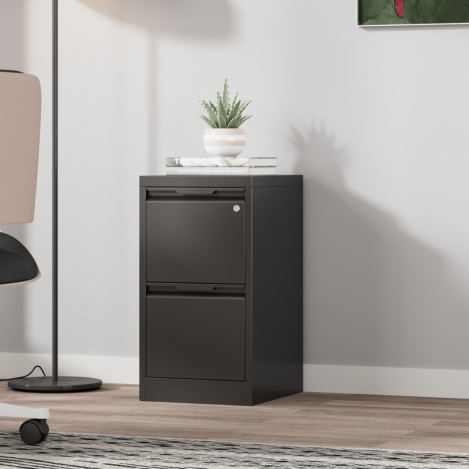 NEW Metal Vertical File Storage Cabinet with Lock 2 Drawer Office Filing Cabinet