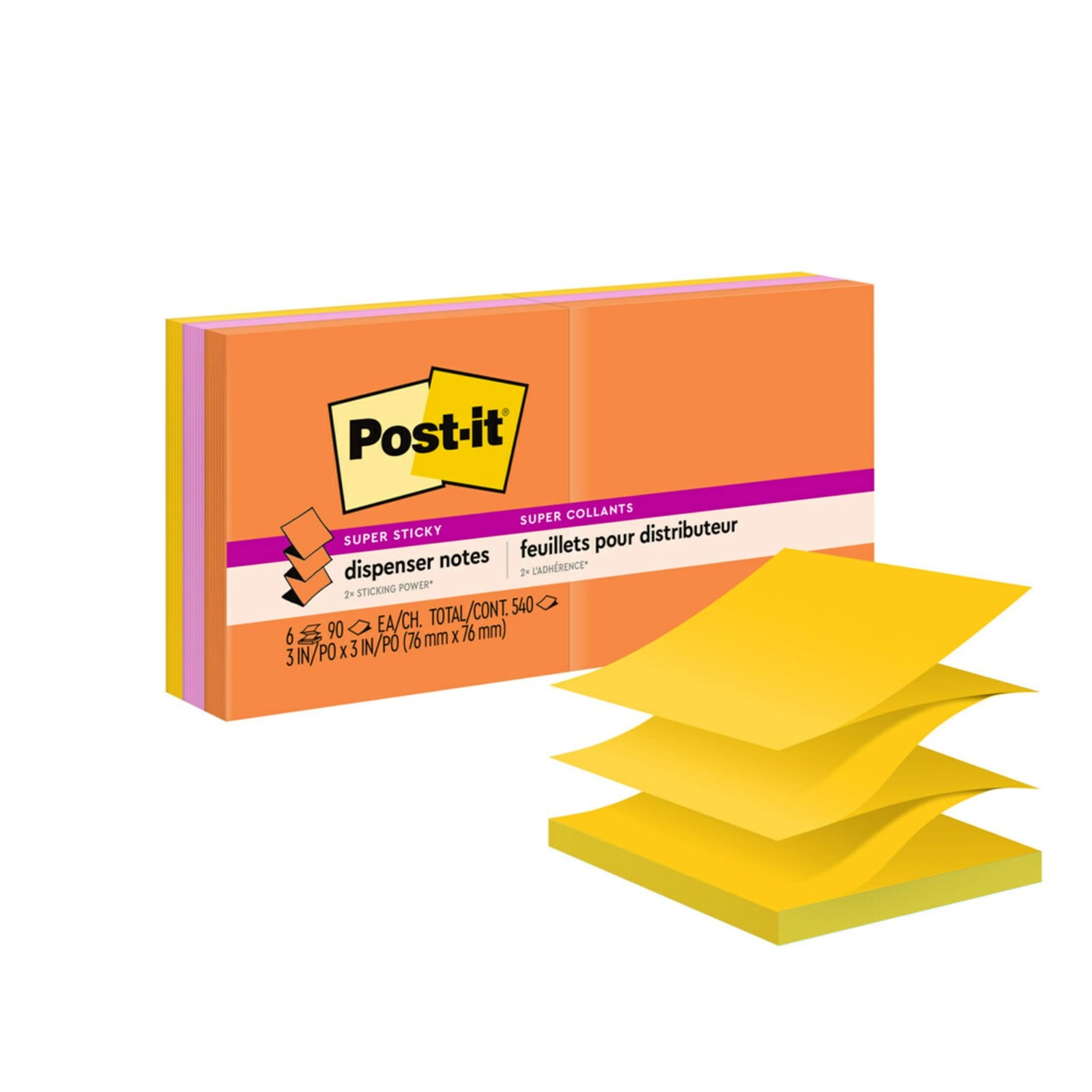 Post it Super Sticky Notes Value Pack 6 Pads 3×3 2x Stickiness Energy Boost C…