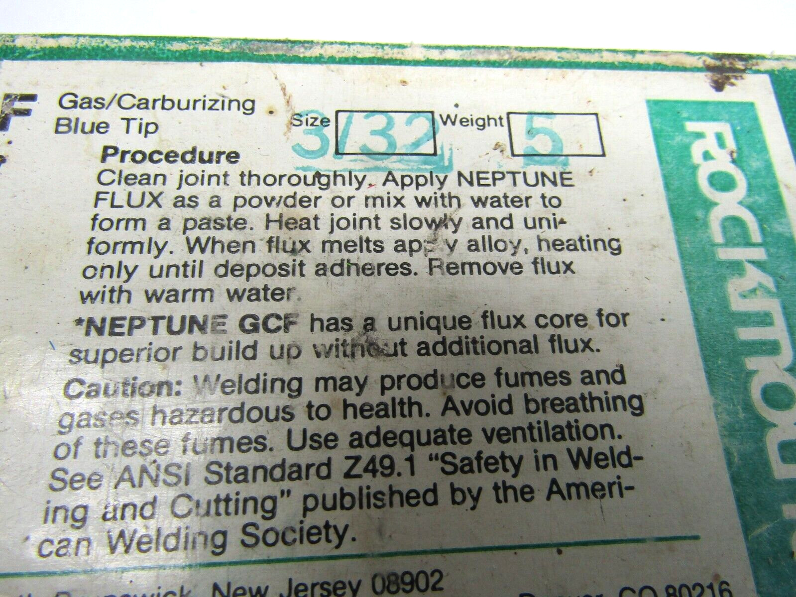 Nassau Neptune-CF 3/32″ Welding Electrode 3/32″ Welding Rod Open Box 5 lbs