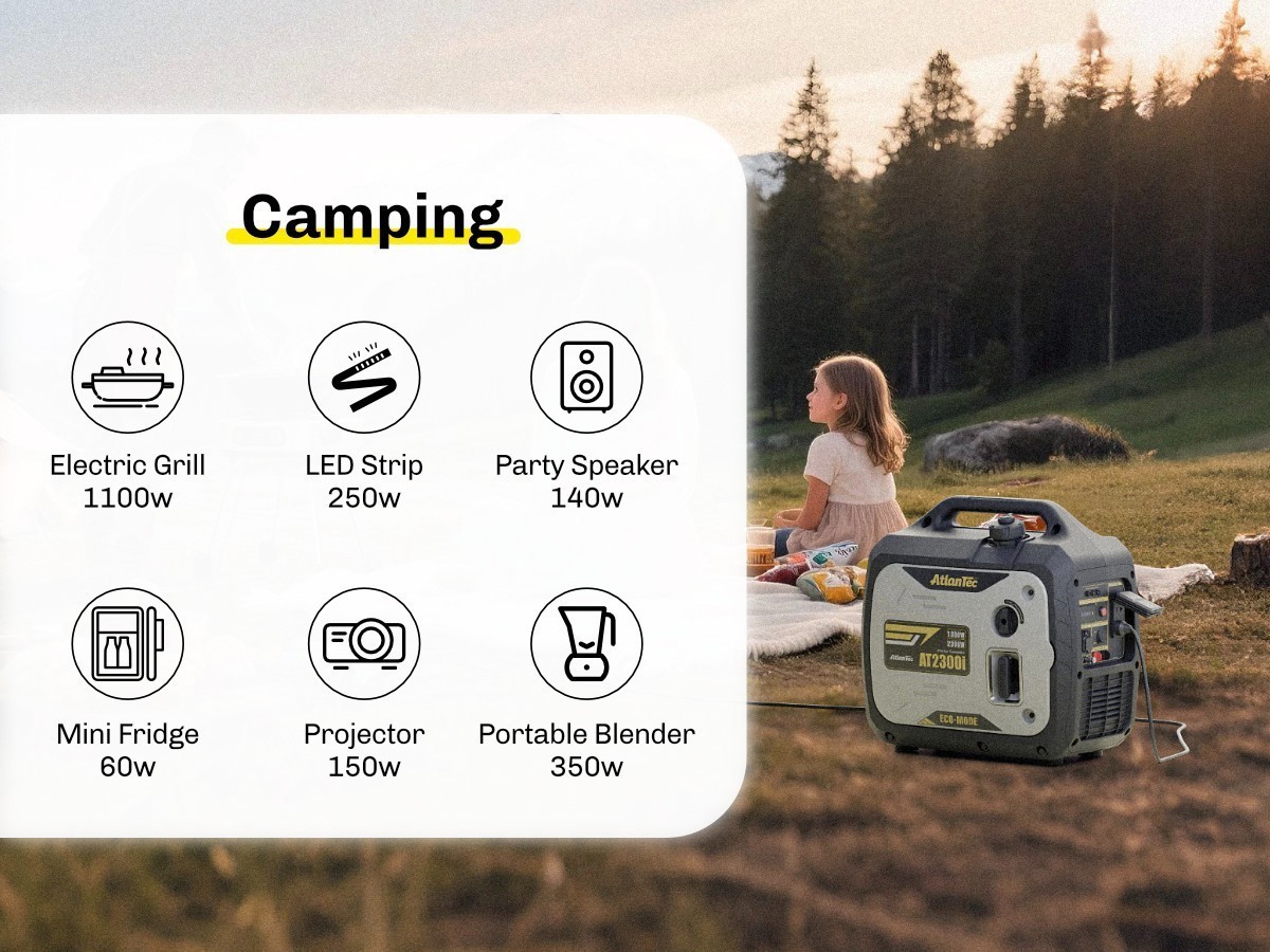 2300W Gas Power Inverter Generator Portable Home Backup Job site Construction
