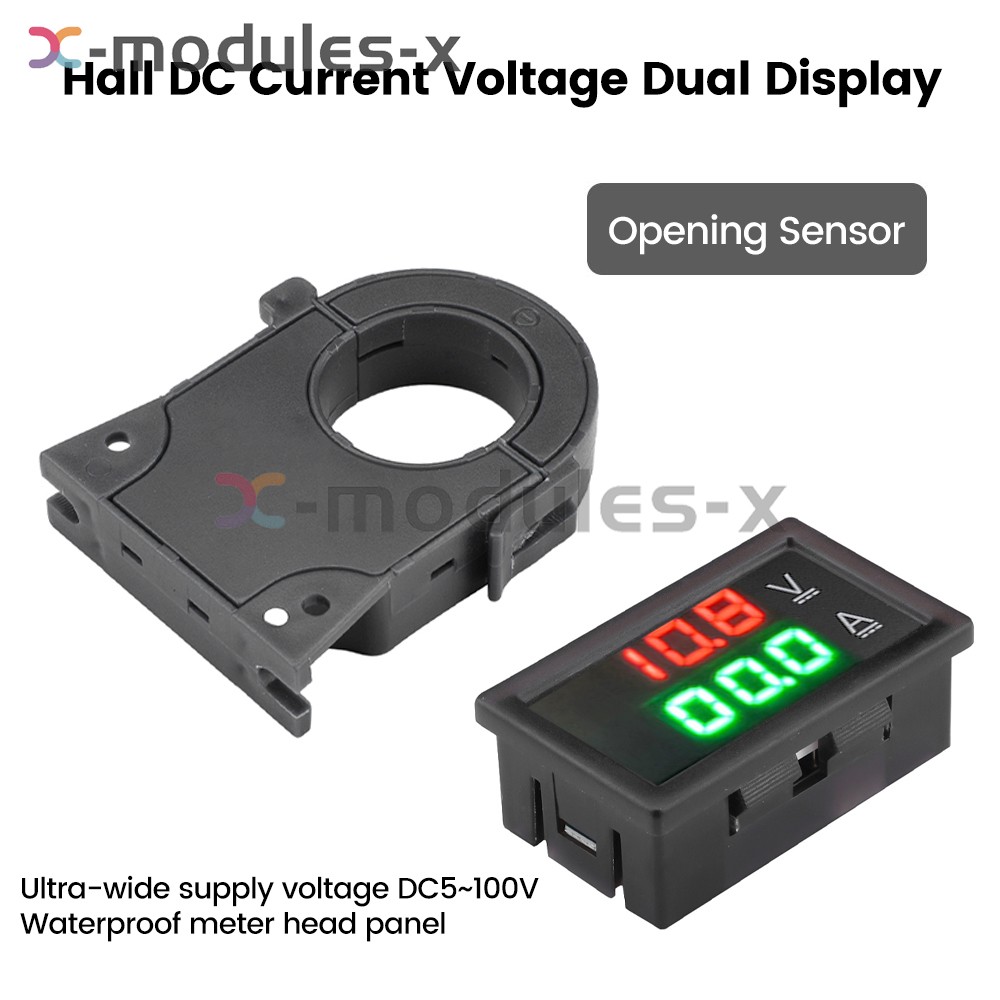 DC0-300V 50/100/200/400A Digital Current Voltage Meter Hall Ammeter Voltmeter