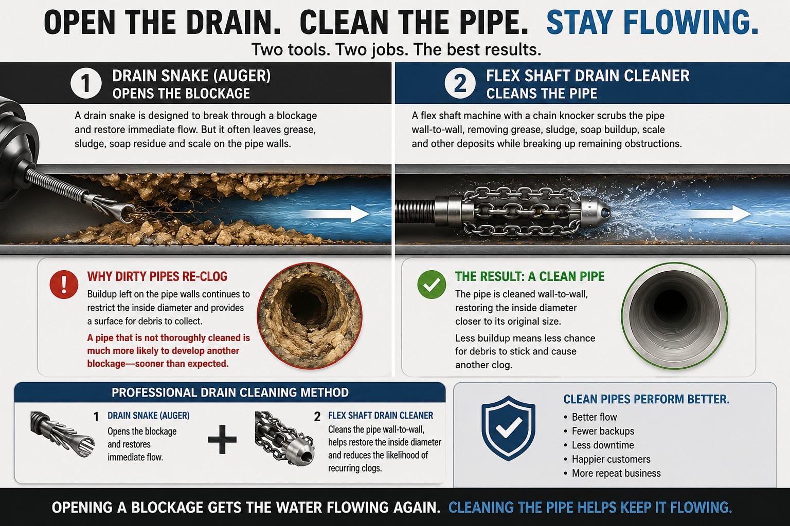 DALI D-506 Flex Shaft Drain Cleaner 52.5FT 1/4″ Cable Drill Powered 1.5″-2″