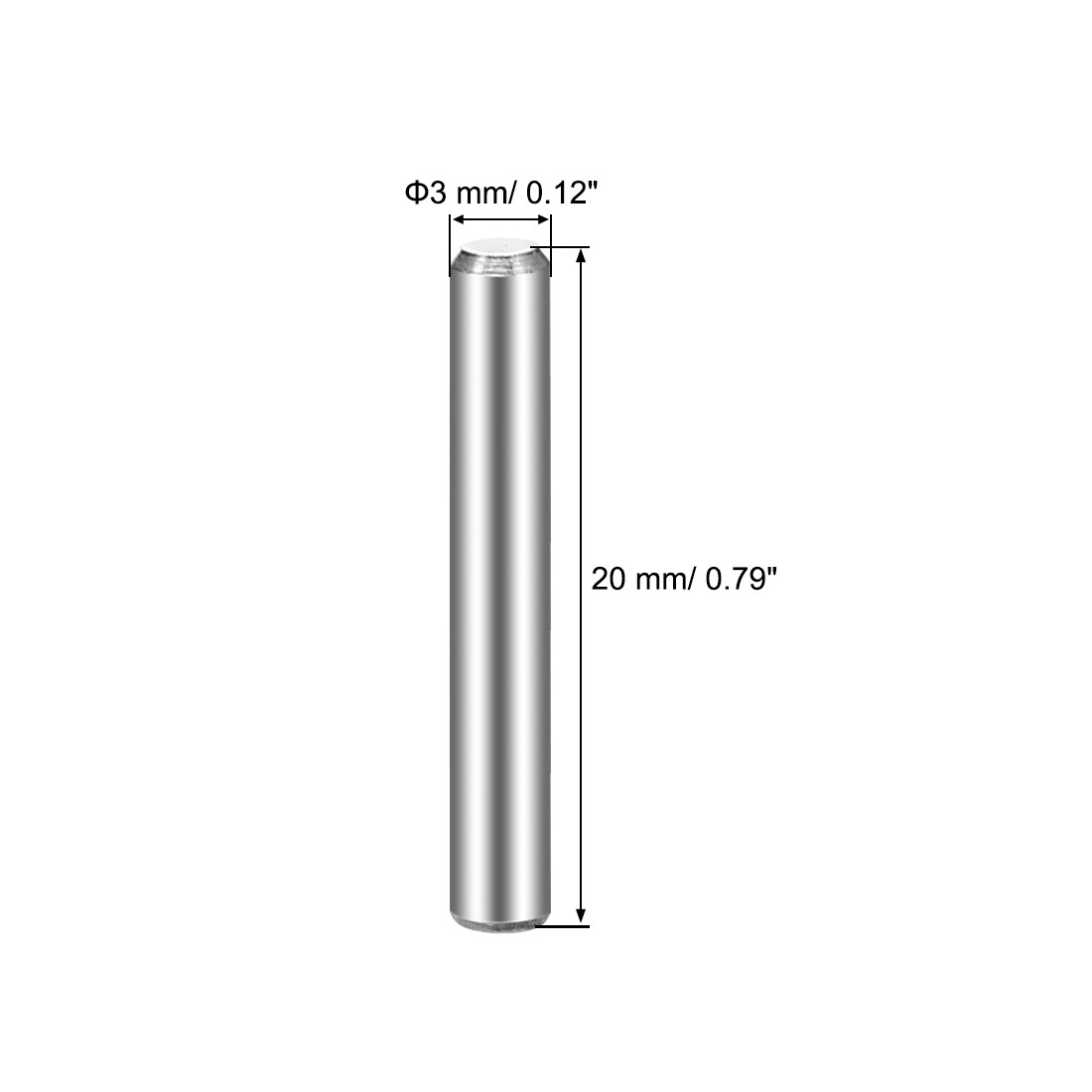 25Pcs 3mm x 20mm Dowel Pin Stainless Steel Cylindrical Shelf Support Pin