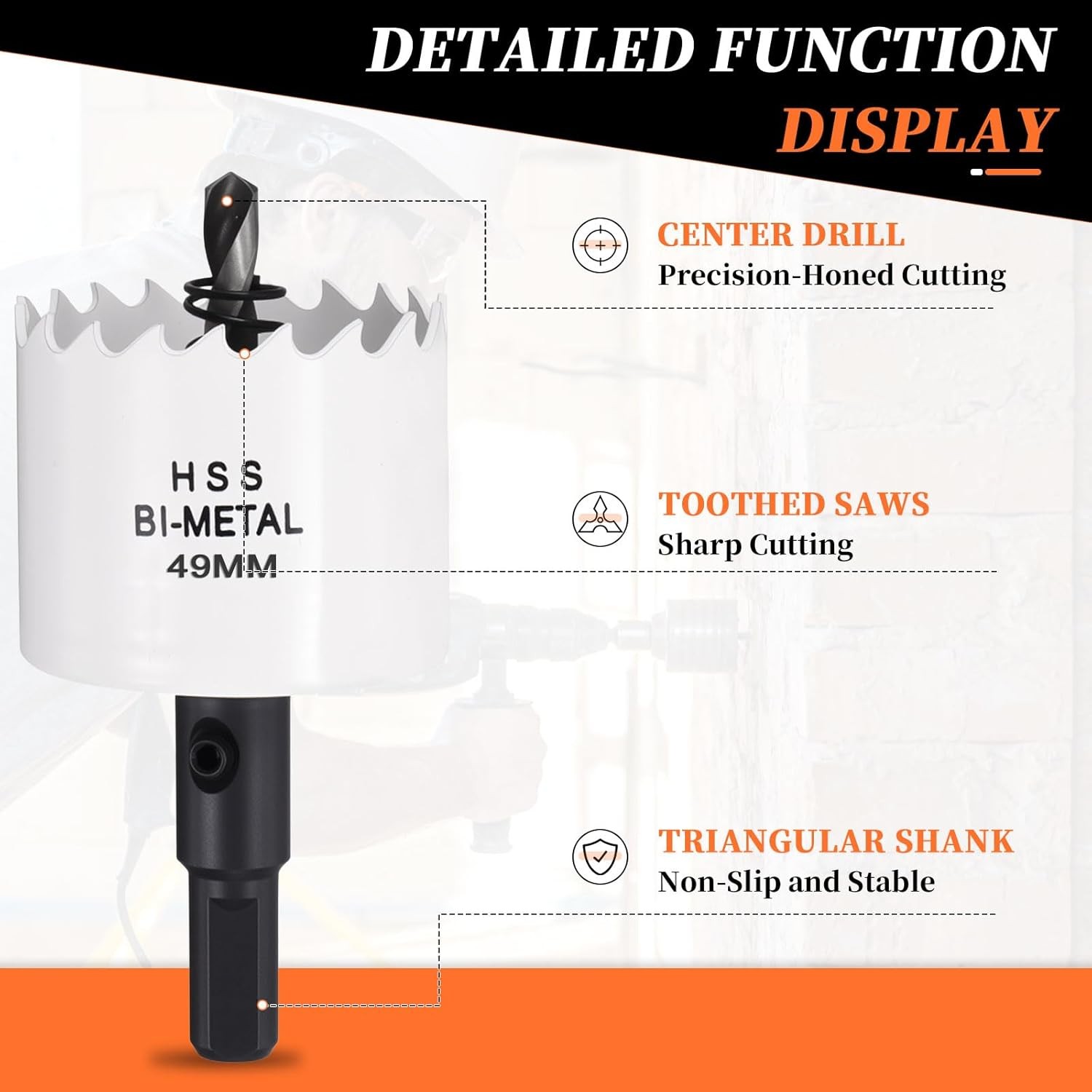 METALLIXITY Bi-Metal Hole Saw 1-15/16″, M42 HSS Circular Head 49mm Hole Cutter w
