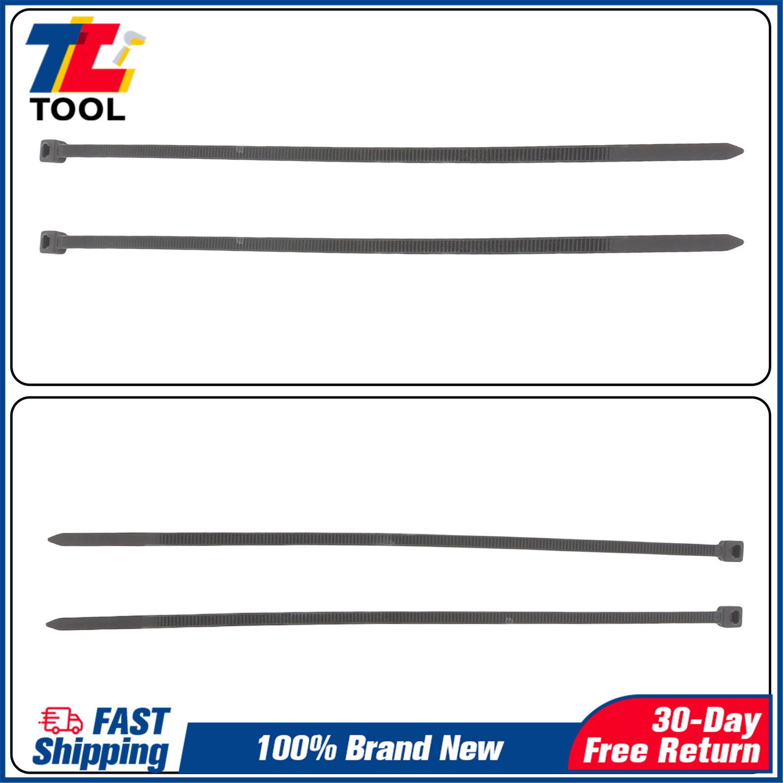 8in 1000pcs Uv Rated Zip Ties 40lb Self-Locking Plastic Cable Ties Width 0.14in