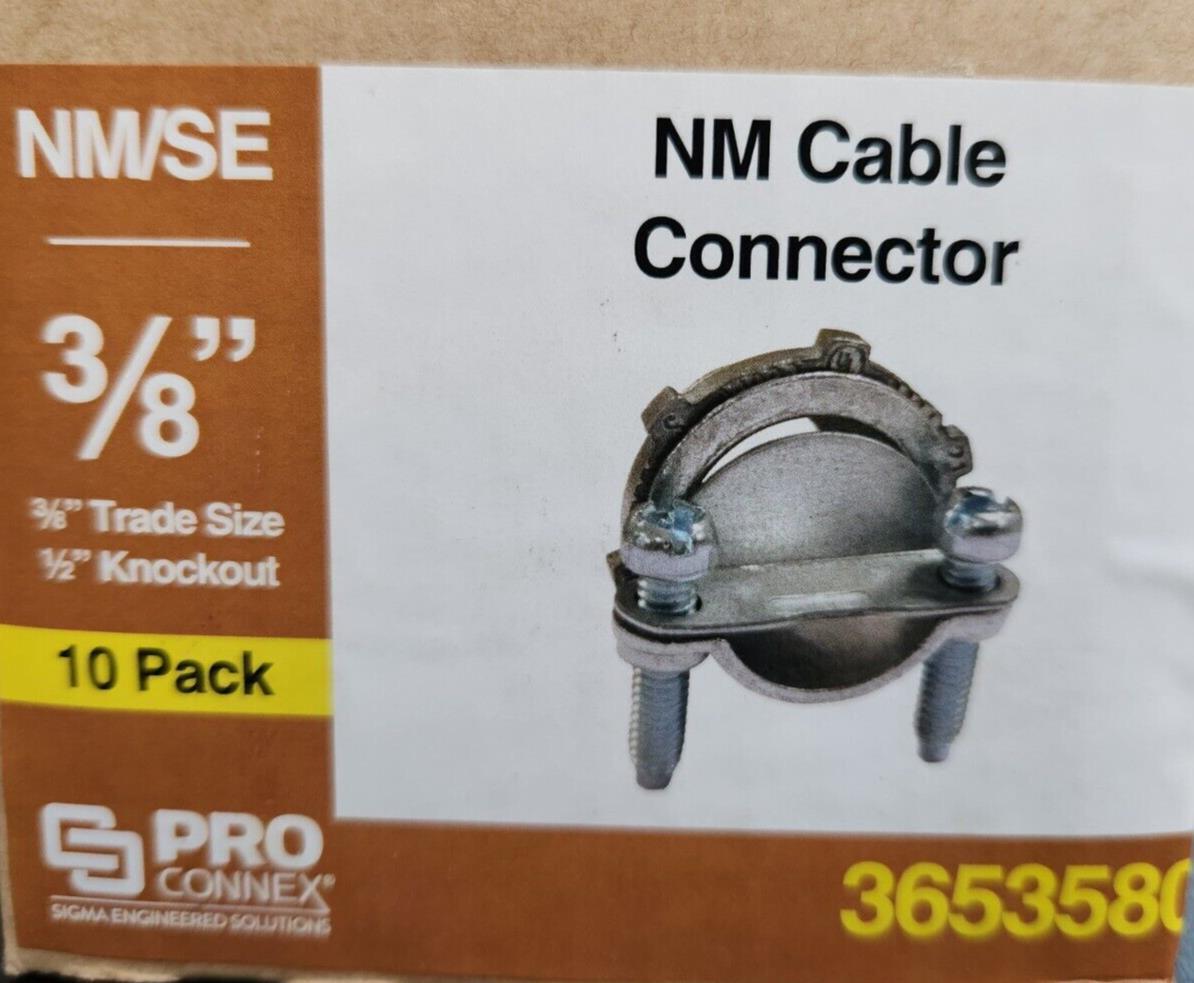 (200 Pack) Sigma ProConnex 3/8″ NM Cable Connector