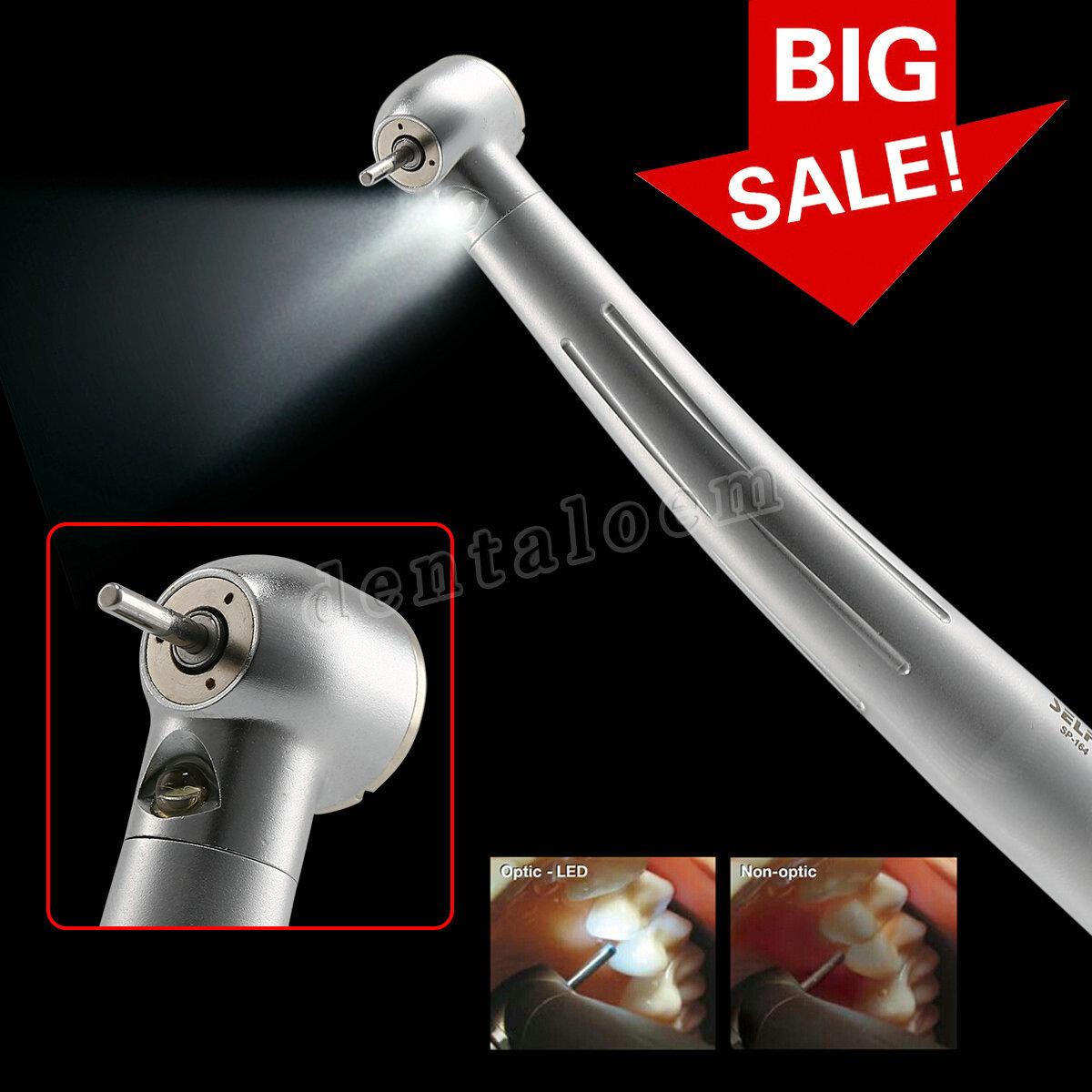 NSK Style Dental Fiber Optic High Speed Turbine Handpiece LED E-generator 4Hole