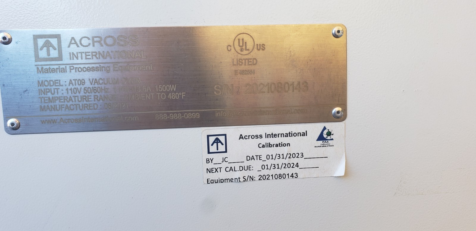 Across International AT09 Vacuum Oven for Physical, Medical & Biological Labs