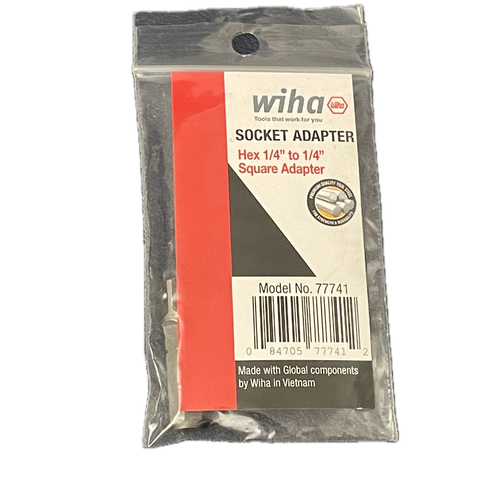 Wiha 77741 1/4″ Socket Adapter Hex 1/4″ to 1/4″ Square Adapter 1.2 inches