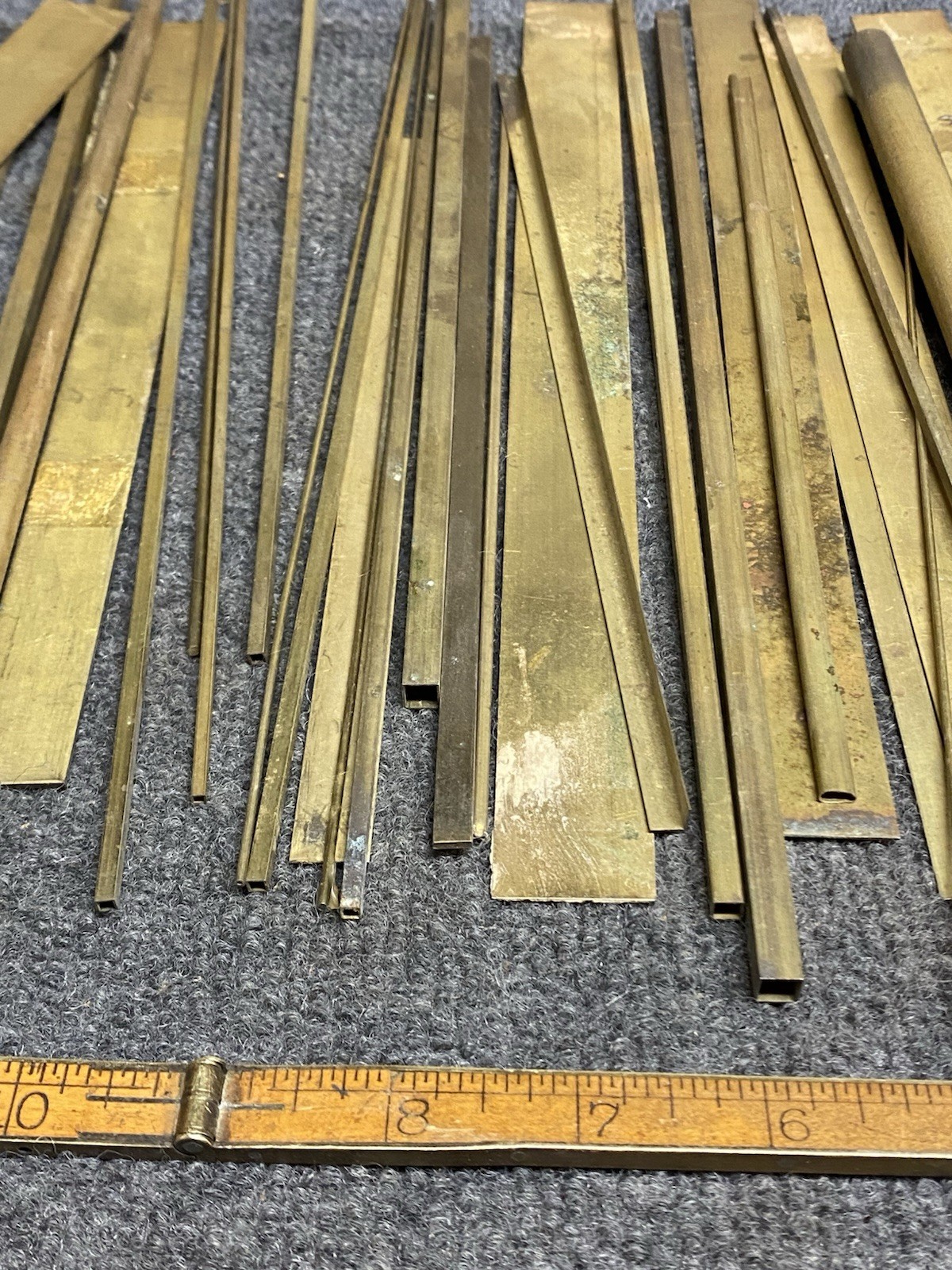 Large Variety Lot Brass Tube Flat Round Square Angle Stock Hobby Machinist 50 Pc