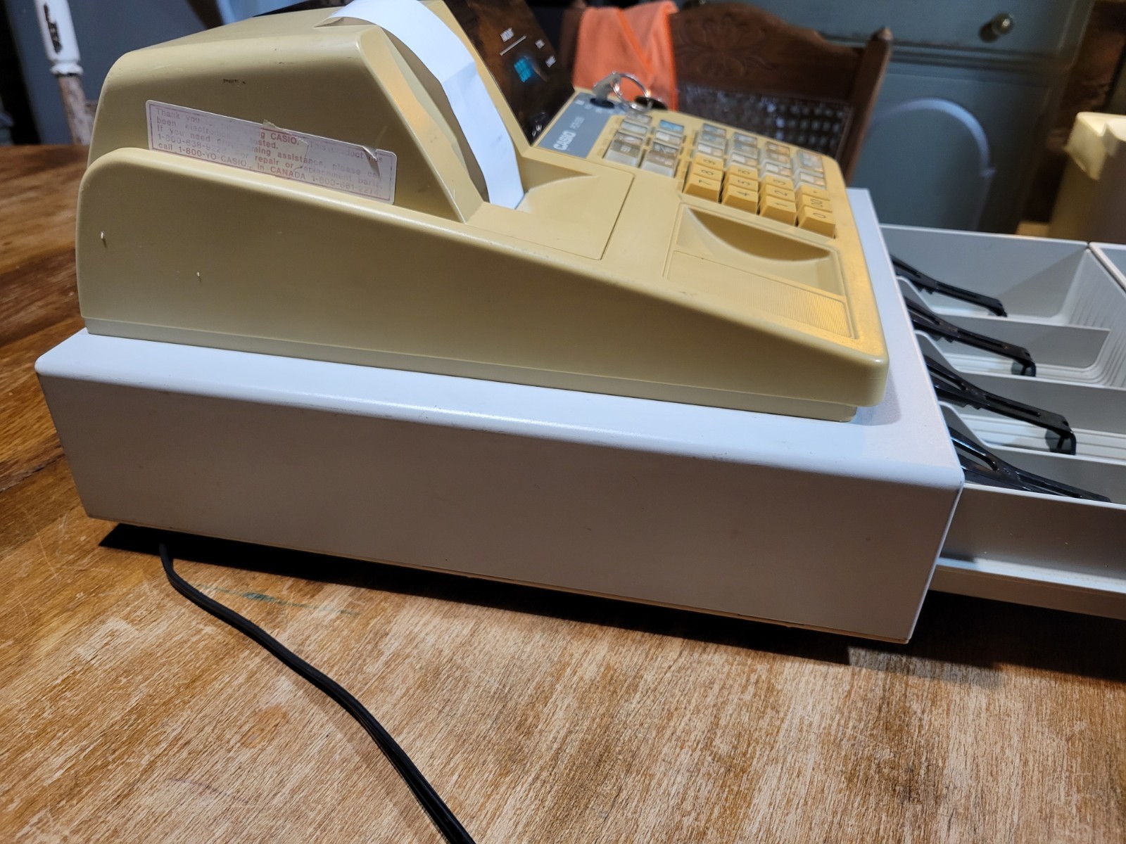 Vintage Casio PCR-255 Cash Register WORKING With Keys Lightweight