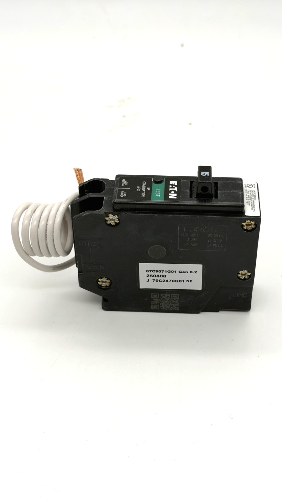 EATON BRN115AF 15A 1-POLE AFCI BREAKER TYPE BR PLUG-IN ARC FAULT UL NEW
