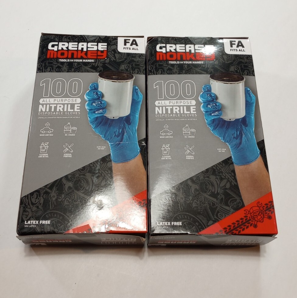 Grease Monkey Nitrile Gloves FA Fits All (200 Pk)