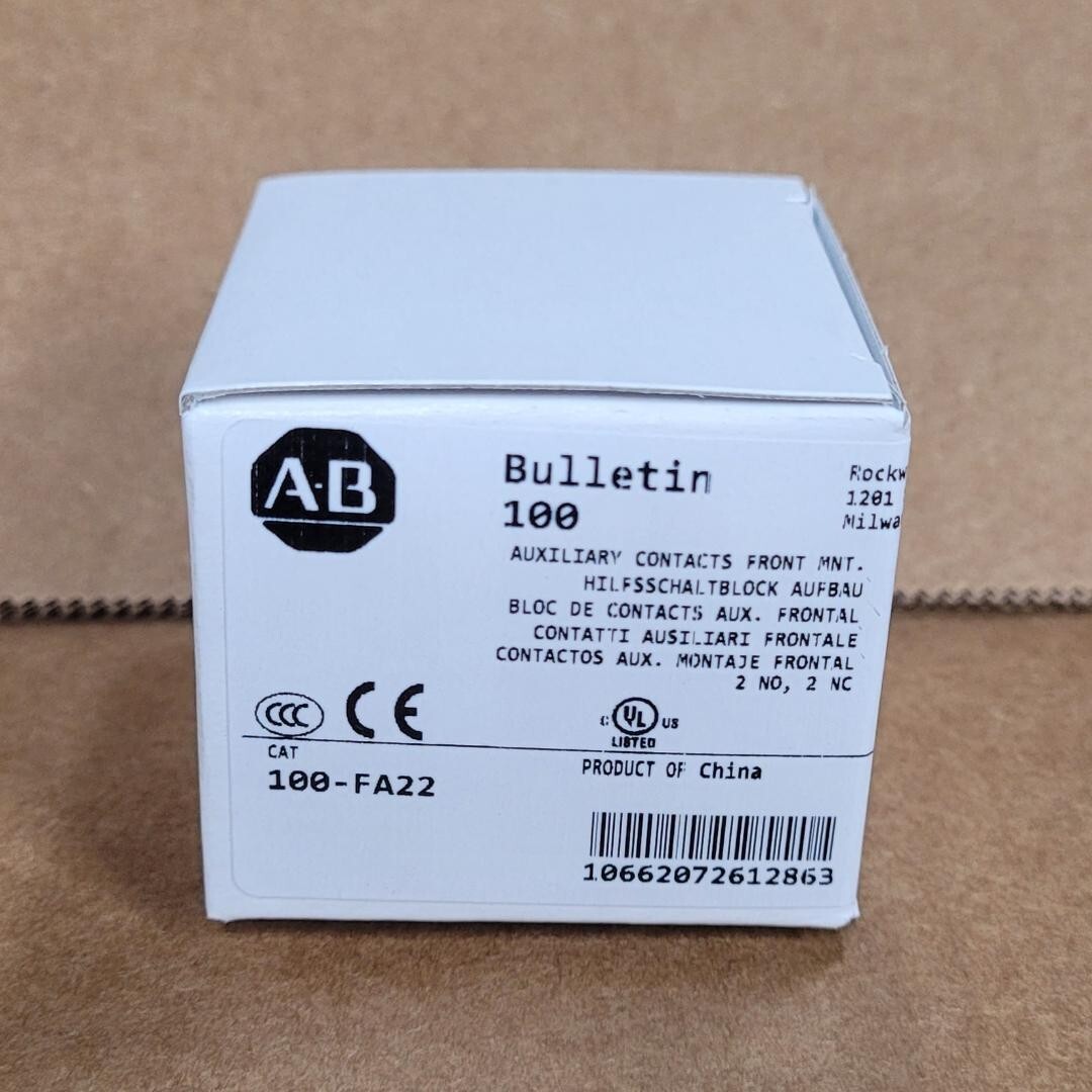 Allen Bradley 100-FA22 Auxiliary Contact Front Mount, 2 NO / 2 NC Contact