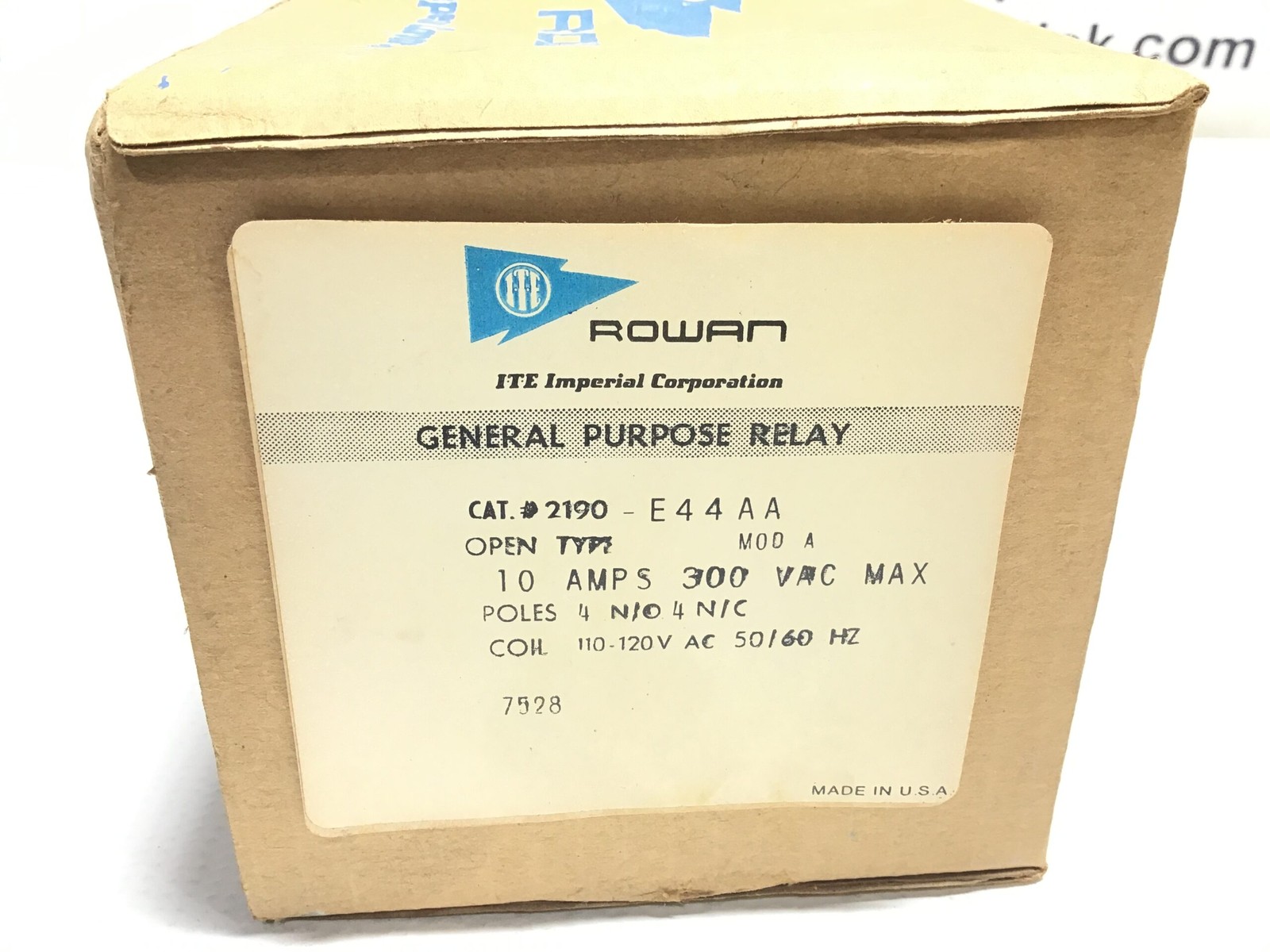 ITE Rowan 2190 – E44AA General Purpose Relay 10 Amps 300VAC Max 4 Poles 50/60Hz