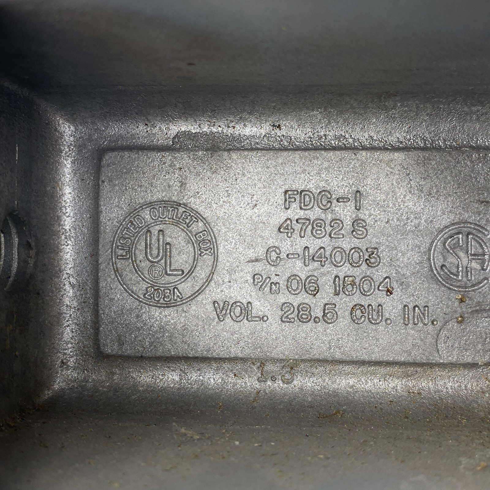 KILLARK FDC-1 ELECTROLET OUTLET BOX CONDUIT 4782S, C-14003, P/N 061504 FDC1