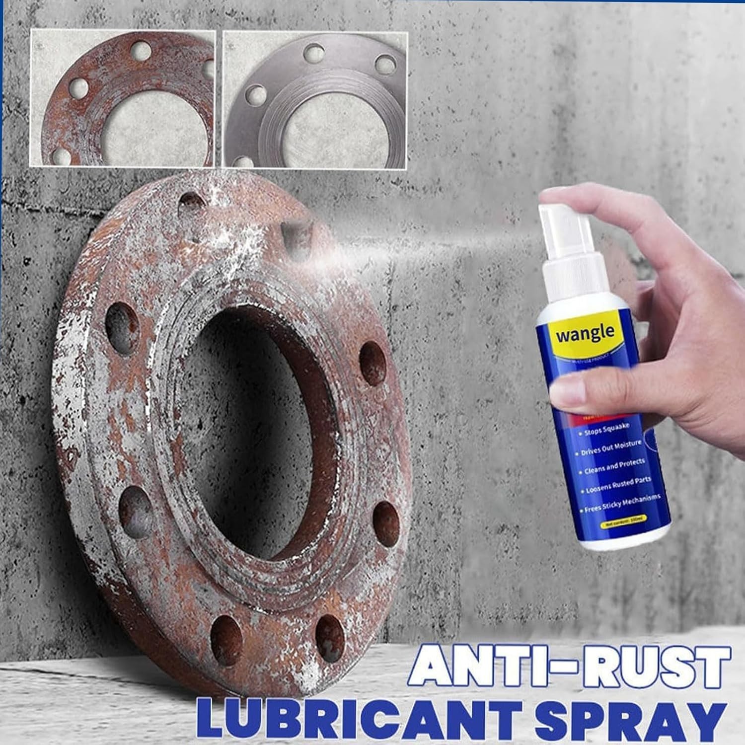 Wangle Rust Remover, Anti-Rust Lubricant Spray & Rust Remover Easy Application