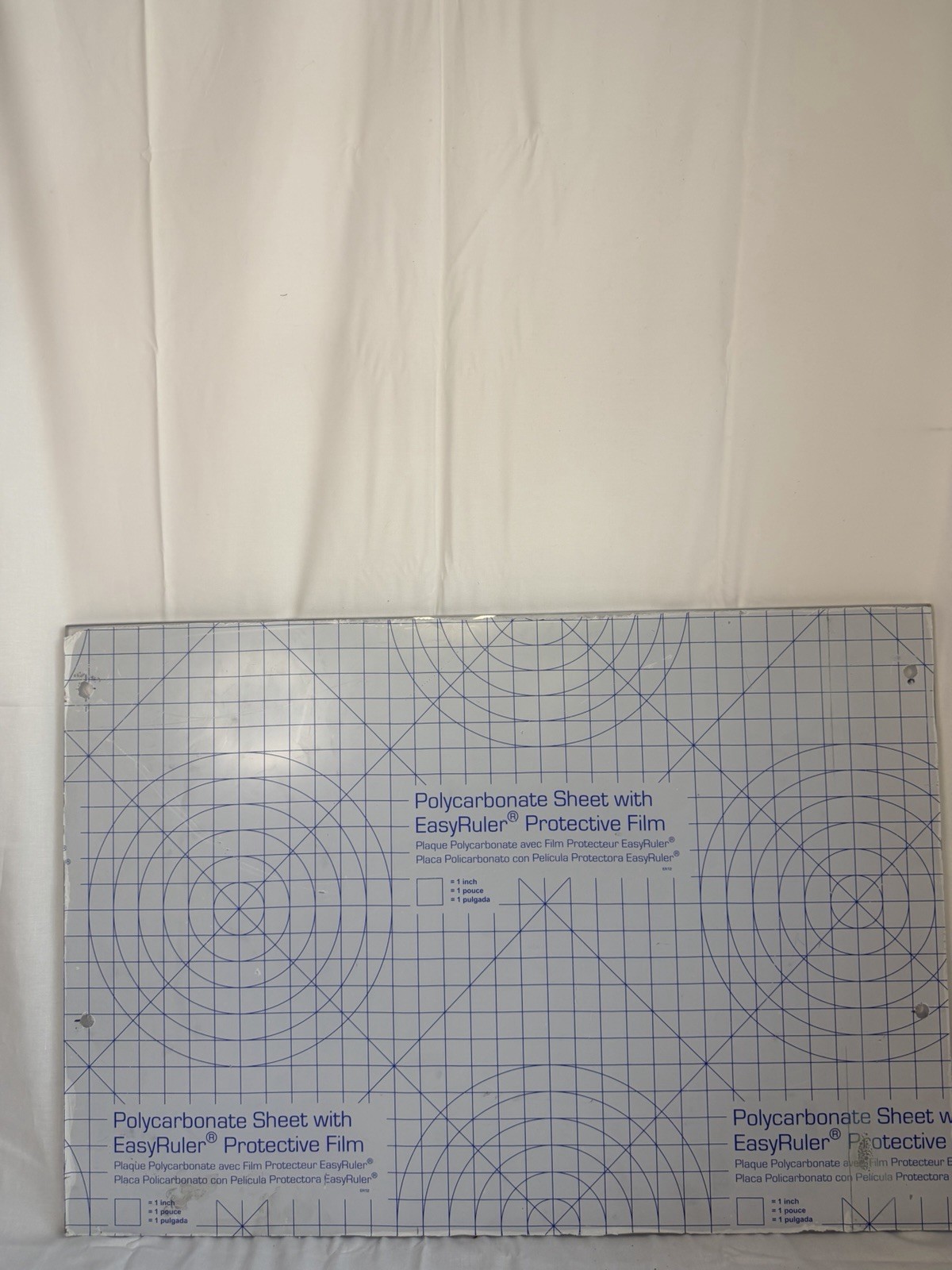 Polycarbonate Sheet 1/2” Thick 34.5” x 24” EasyRuler Protective Film Clear Panel