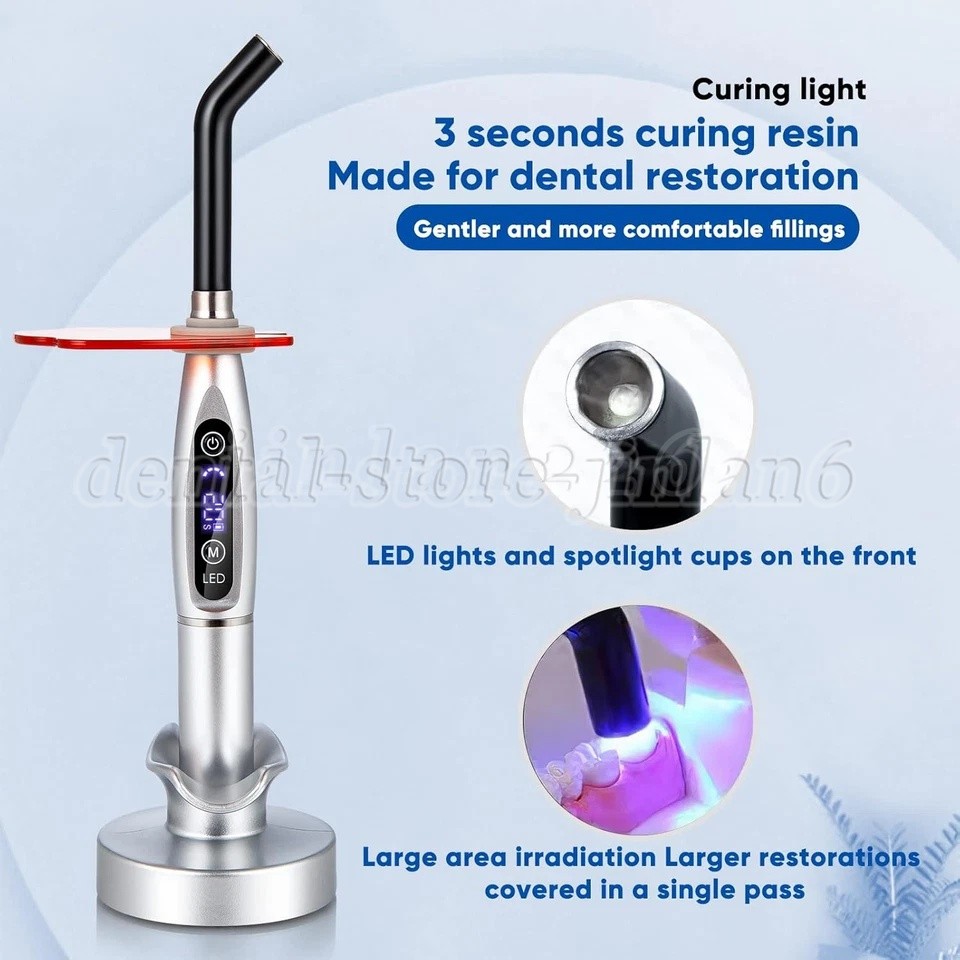Dental Wireless Cordless LED Cure Curing Light Lamp 2000mw 5W Tool Resin Cure