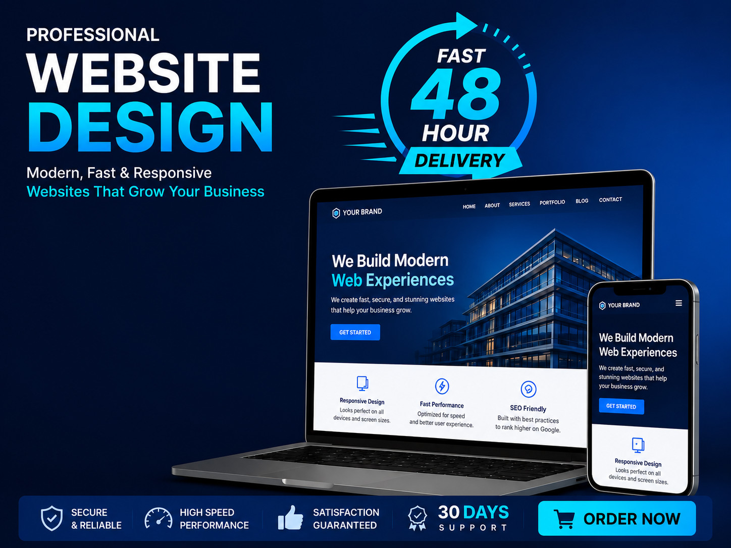 Professional Website Design | Modern & Responsive Web Development | 48H Delivery