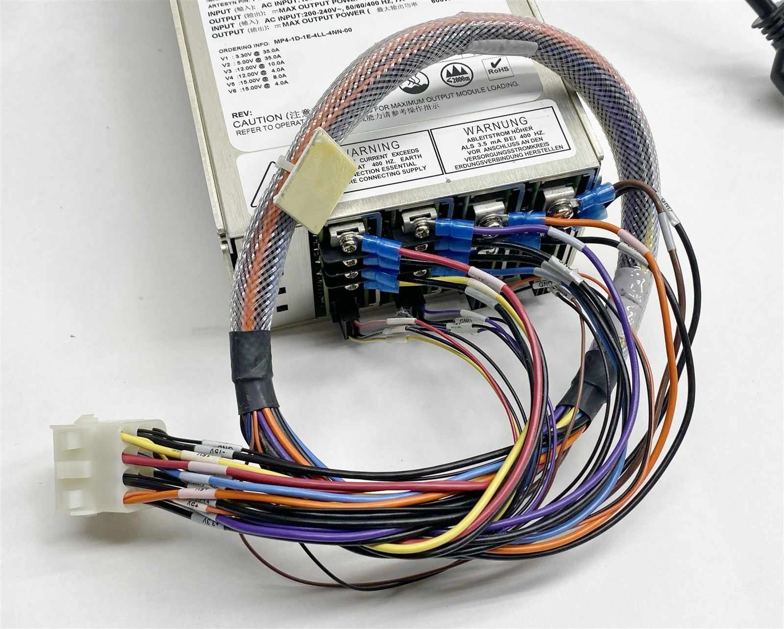 ASTEC MVP Series MP4-1D-1E-4LL-4NN-00 Power Supply w/ BD LSR II Wiring Harness