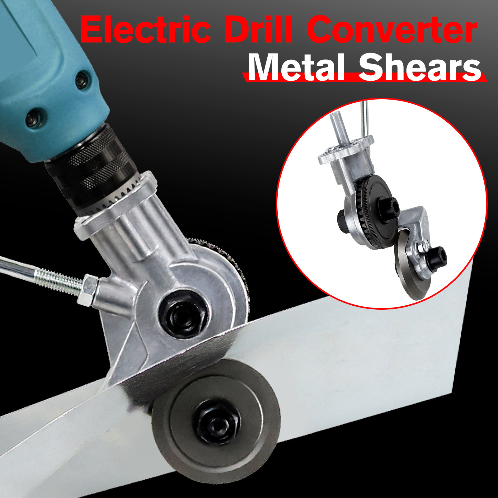 US Electric Drill Shears Plate Cutter Attachment Metal Sheet Cutter Nibbler Saw