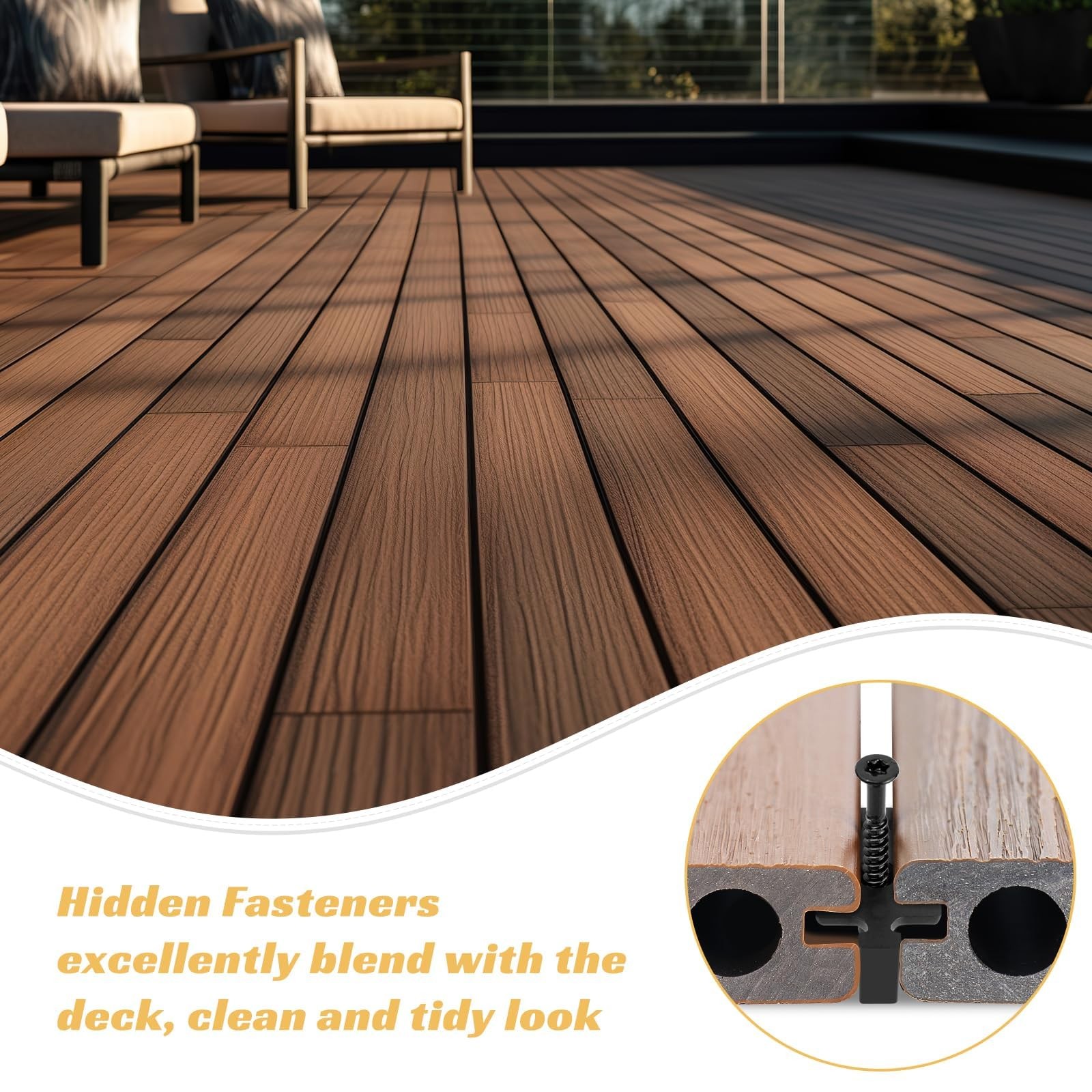 Gyykzz 200 Pack Hidden Deck Fasteners for Composite Decking Board, Composite …