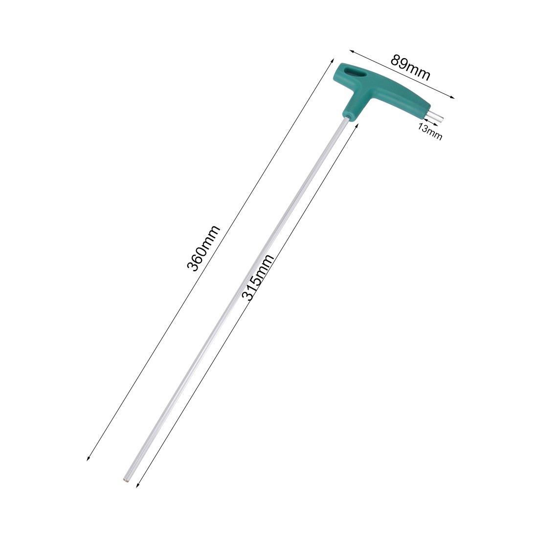 4mm Extra Long Arm T-Handle Hex Key Wrench Chrome Finish New