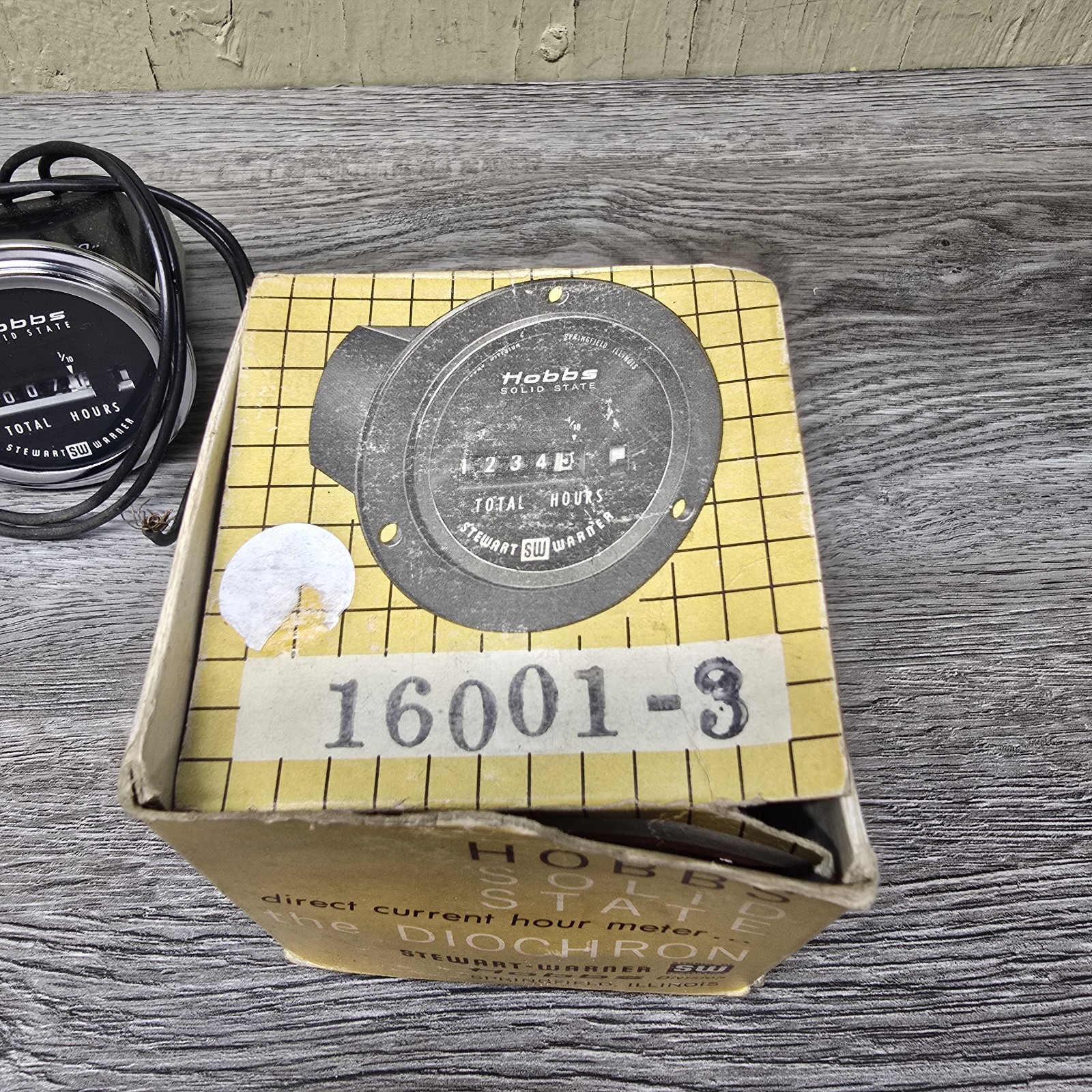 Vintage Hobbs Solid State Hour Meter Stewart Warner Tested Working 7.1 Hours Box