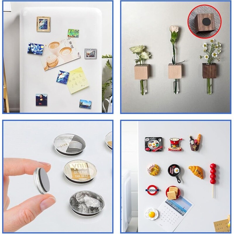 Round Adhesive Magnets 30pcs Strong Hold Refrigerator Craft DIY Project New