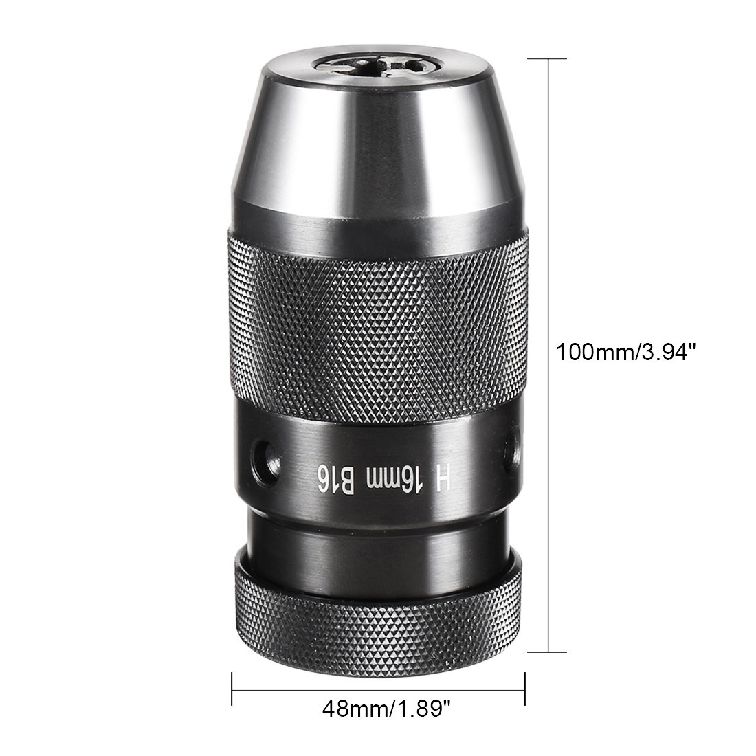 Keyless Drill Chuck B16 Taper Mount Adjustable 1/32″-5/8″ 3-Jaw